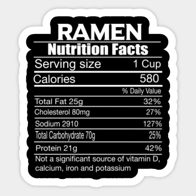 Ramen Nutrition facts Asian Korean Japanese Noodles Lovers Ramen